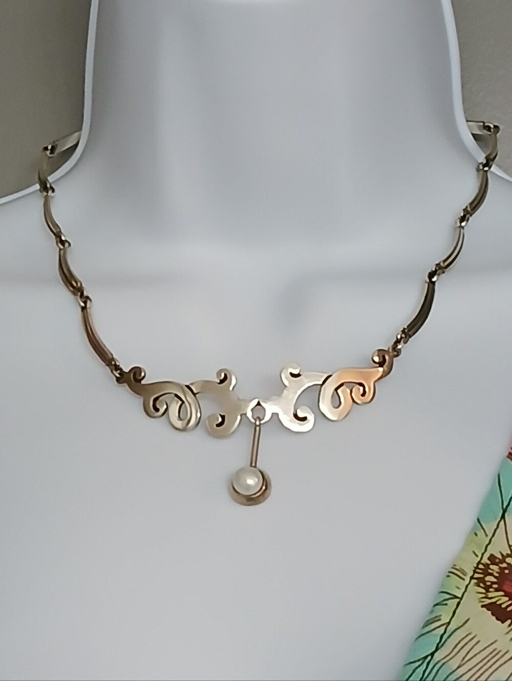 Vintage Sterling Silver Taxco Filigree Necklace & Earrings Set Pearl Signed